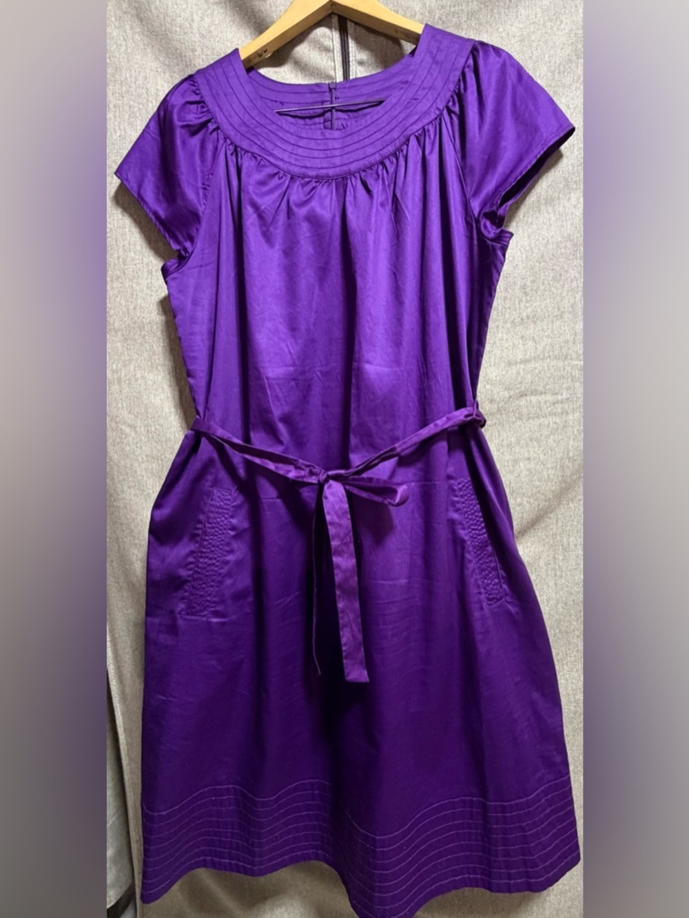 Merona Purple Midi Dress with Tie Waist 100% Cotton XXL